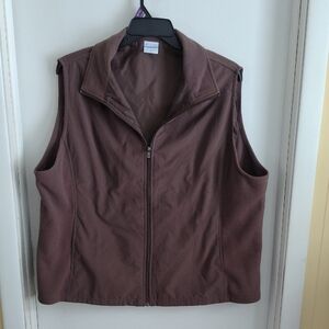 Columbia Brown Sleeveless Zip-Up Vest